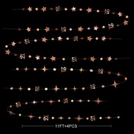 Rose Gold Number 21 Circle Dot Twinkle Star Garland Kit Metallic Hanging Streamer Bunting Banner Bac