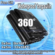 Blcak Waterproof Tent Fabric Tarpaulin Cover 3X5m，4x5m，Truck tarpaulin Canopy camping kanvas Thicken