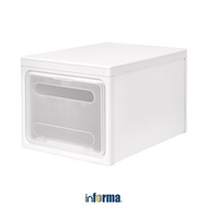 Informa 40X30X25 cm Aryn Stackble Storage Box - White Multipurpose Box Storage Container Storage Box