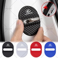 1/4pcs Carbon Fiber Car Door Shock Absorb Cover Car Logo Door Lock Sticker for Lexus RX300 RX450 IS2