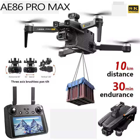 Drone professionnel AE86 PRO Max avec caméra HD 8K, cardan 3 axes, photographie aérienne, évitement 