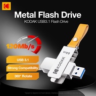 KODAK K133 USB 3.1แฟลชไดร์ฟ32GB 64GB 128GB 256GB 512GB 120เมกะไบต์/วินาที-ตัวเรือนโลหะพร้อมสายคล้องแ