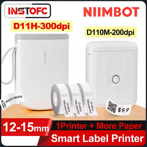 300dpi Niimbot D11H D110M Label Thermal Wireless Sticker Printer Bluetooth Maker Mini Portable Barco