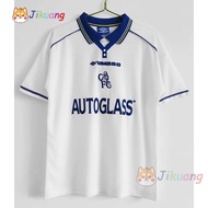 1998_00 Chelsea Away Thai Edition Retro Collar Jersey Football Soccer White Cheslea Jersey 22 23 Hom