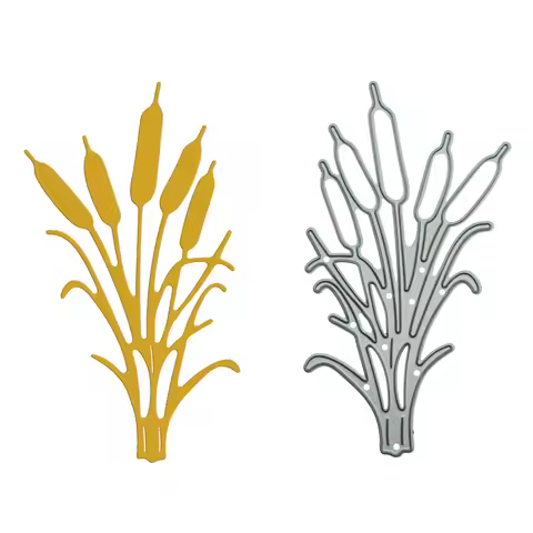Cattail Bulrush Pattern Metal Cutting Die Cutter For Scrapbooking Handmade Clip Art Card Decorating 