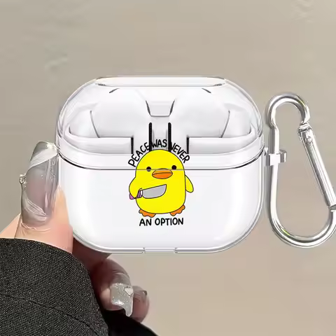 Cute Duck Case For Samsung Galaxy Buds 4Pro 3 FE 3Pro 2 4 Pro 2Pro Live Clear Earphone Cases Cover W