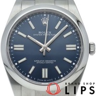 二手勞力士蠔式恆動41藍色腕錶，蠔式恆動41 124300，附原廠錶盒、保固卡，不鏽鋼男士腕錶，藍色錶盤，拋光處理，成色極佳。