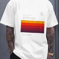 Men's Vintage Vhs Cassette T-shirt - Retro 80s 90s Suitable For Daily Streetwear, Machine Washable V