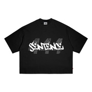 T-Shirt | Boxy Fit | 444 | Black Black Black | Sentence.
