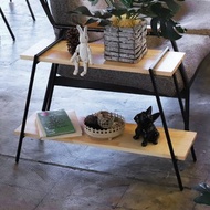 日本COLLEND IRON 實木鋼製雙層置物架-2色可選