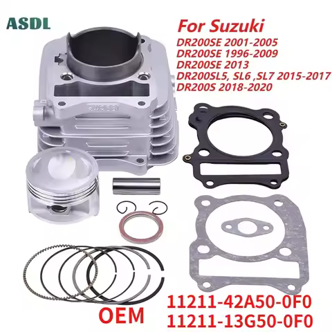 66mm Motorcycle Engine Spare Parts Cylinder Head Piston Ring Kit for Suzuki DR200SE 1996-2009 DR200 