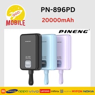 Pineng PN-896PD (20000mAh) PD 22.5W, Built in Dual-Cable, Digital Display, fast-charging