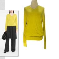 8IGHT Seconds Korean Famous Brand Never Used lime yellow V-neck Sweater Lemon Long-Sleeved Shirt M
