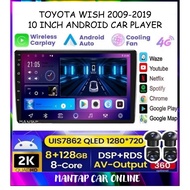 TOYOTA WISH 2009 - 2019 10'' (360 CAMERA 8GB RAM 128GB CARPLAY DSP 4G SIM Q-LED) 10'' OEM Plug & Pla