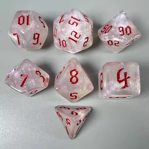 7Pcs/Set Durable Acrylic DND Dice 7-Die D4 D6 D8 D10 Polyhedral Dice D12 D20 Game Dice For TRPG DND