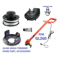 GL260 GRASS TRIMMER SPARE PART, ACCESSORIES,REFILL NYLON LINE,COVER SPOOL CAP, SPRING,  GUARD GL300