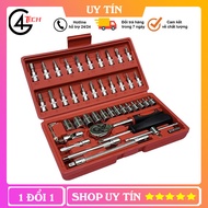 Bộ dụng cụ mở bulong ốc vít đa năng 46 chi tiết Không han gỉ Hàng Mới Bộ dụng cụ sửa chữa oto xe máy