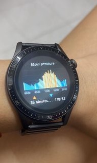 智能手錶 配黑鋼手錶帶