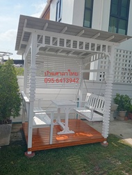 ซุ้มระแนงไม้สักทองขนาด6-8ที่นั่งราคา29000