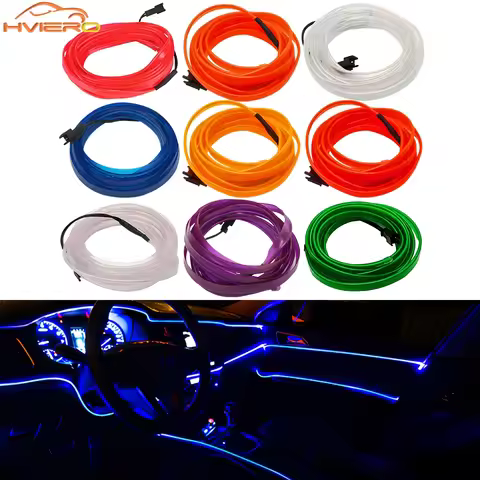 1M/2M/3M/5M Colour Car Interior Lighting LED Strip Auto Decoration Wire Rope Tube Line Flexible Neon