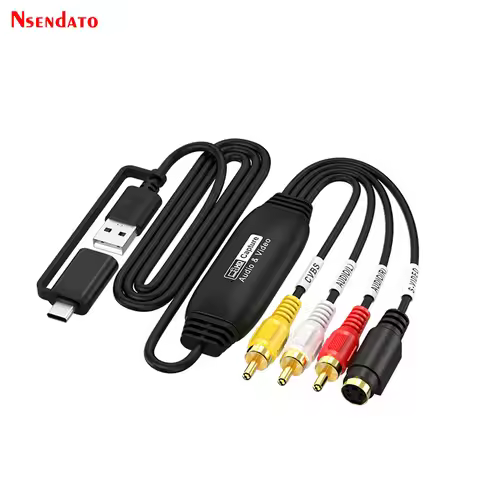RCA AV to USB C Video Audio Capture Card Adapter AV Video S Video to USB Type C Video Capture Record