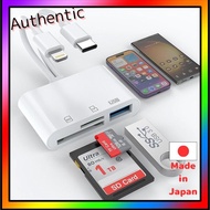 [Direct from Japan]2024 MFi Certified】iPhone SD Card Reader 3in2 Lightning/Type C to USB Conversion Adapter No configuration required Photo/Video USB3.0 High-speed bi-directional transfer Memory Card Reader iPhone/iPad/IOS compatible (TF/SDSC/SDHC/miniSD/