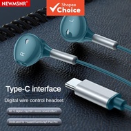 NEWMSNR Earphones 9D TYPE-C Alien Design Surround Bass Wired HD Microphone Noise Reduction In-Ear He