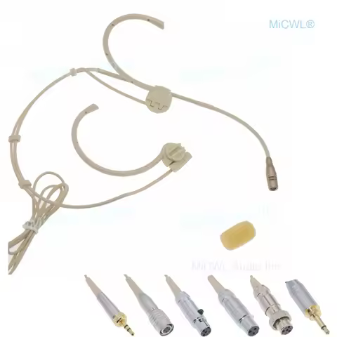 Best Sound Headset Microphone for Sennheiser HSP2 Shure MiPro AKG Wireless Beige Cardioid Head Micro
