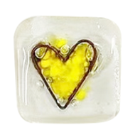 Pocket Token Glass Heart Card Keepsake Gift -Heart Keepsake Pocket Cards-Fused Glass Heart Pocket To
