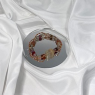 絢彩螢石手工回紋雕刻+ 鹽源瑪瑙 手串手珠手鏈 天然礦石水晶