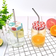 AT-🌞Green Bay316Stainless steel straw package Straight Curved Metal Large Diameter Bubble Tea Straw Brush Portable Table