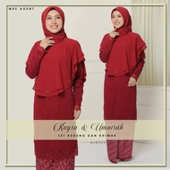 [Warna Maroon] Baju Kurung Moden Kayra With Khimar Umairah