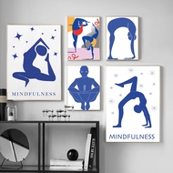 Abstract Home Exercise Gym Yoga Pose Abstract Poster Wall Art Canvas Painting for Modern Living Room Decoration