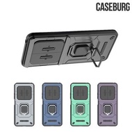 紅米Redmi 14C 4G / 14R 5G CASEBURG Hybrid R2 鏡頭保護滑蓋 磁貼指環扣 座枱支架 四邊全包手機殼 手機套 1644A