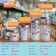 [Nice product] Large Glass Jar Capacity 900ml To 2 Liters With Swirling Stainless Steel Lid for Spic