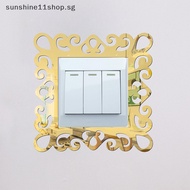 Sunshineshop Shining Reflective Switch Sticker Home Decor Mirror Wall Sticker Living Room Bedroom Office Photo Frame Decoration Self-Adhesive SG