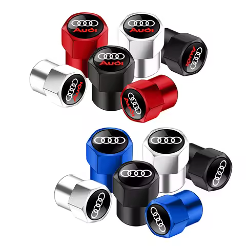 4Pcs Car Wheel Tire Air Valve Caps Stem Cover with Color Brand Logo For Audi A3 A4 A5 A6 A7 A8 Q3 Q5