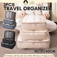 [SG] 3PCS Packing Cube Travel Luggage Organiser Space Saving Storage Organiser Cube Travel Essential