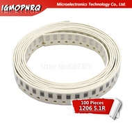 100PCS 1206 SMD Resistor 5% 5.1 ohm chip resistor 0.25W 1/4W 5R1 5.1R new original