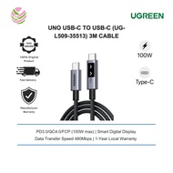 UGREEN UNO USB-C TO USB-C PD FAST CHARGING CABLE 100W 3M CABLE (UG-L509-35513)