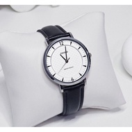 Casio LTP-VT04L-7A2 Cream Analog Black Leather Minimalist Ladies Casual Watch