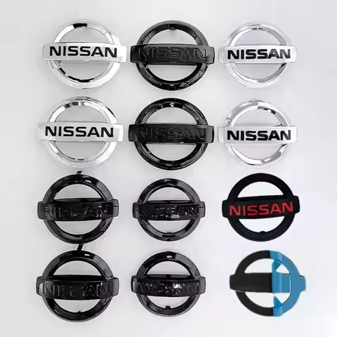 For Nissan Qashaqai Sylphy X-trail Note Elgrand Leaf Juke ABS Car Front Emblem Rear Trunk Badge Stic
