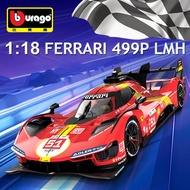 Bburago 1:18 Diecast Model Car Ferrari 499P LMH #50 #51 Racing Car Le Mans Champion Model