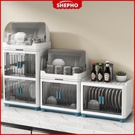 【READY STOCK】Extra Large 2/3/4 Tier Dish Drainer With Cover Dish Rack / Dish Storage Cabinet / Rak P