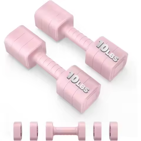 2.2-10LB Adjustable Dumbbell Set with Anti-Slip Grip for Women's Home or Office Workouts