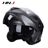 HNJ Helmet Motor Flip Up Safety 100% Original Full Face Double Visor Motorcycle Open Face (57-61CM) 