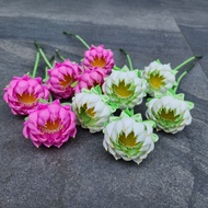 Lotus Folded Clay Flower Size Width 3" Rod Length 10 Inches For Worshiping Buddha Arrange In A Vase