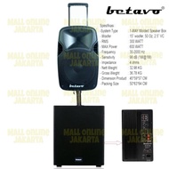 Paket Speaker aktif portable Betavo 15 inch Ps1588 Subwoofer aktiv 15