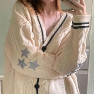 [beigz] Fashion Cardigan Women Winter Stars Cosy Soft Knit Qualities Leisure Sweater Vintage Taylor 