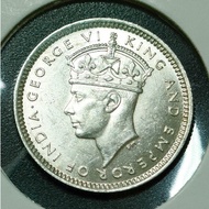 British Malaya King George VI 10 Cent Silver Coin 1939